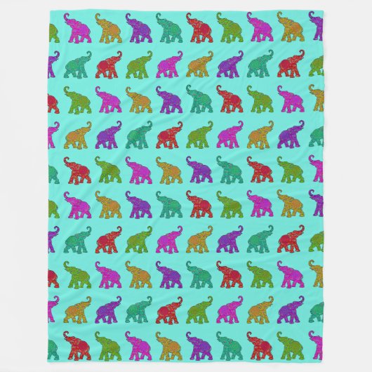 Cooles Tiermuster - Elefant 8 Fleecedecke (Vorderseite)