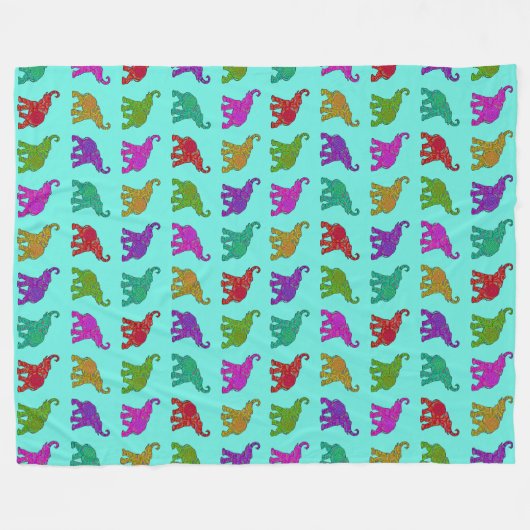 Cooles Tiermuster - Elefant 8 Fleecedecke (Vorderseite (Horizontal))