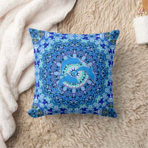 Cooles Tiermuster - Mandala-Delphine 1 Kissen