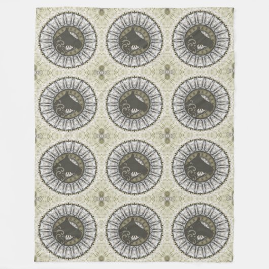 Cooles Tiermuster - Mandala Horse 1 Fleecedecke (Vorderseite)
