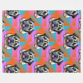 Cooles Tiermuster - Niedliche Hunde 9 Fleecedecke (Vorderseite (Horizontal))