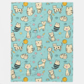 Cooles Tiermuster - Niedliche Katzen 1 Fleecedecke (Vorderseite)
