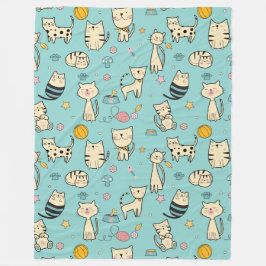 Cooles Tiermuster - Niedliche Katzen 1 Fleecedecke