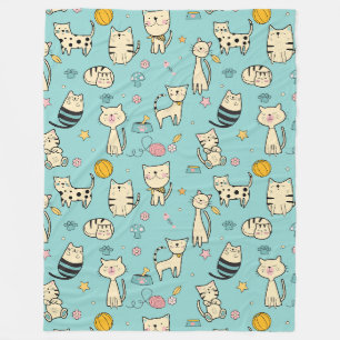 Cooles Tiermuster - Niedliche Katzen 1 Fleecedecke