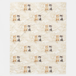 Cooles Tiermuster - Niedliche Katzen 5 Fleecedecke