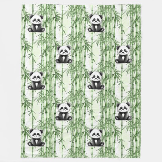 Cooles Tiermuster - Niedliches Panda 1 Fleecedecke (Vorderseite)