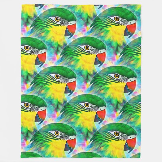 Cooles Tiermuster - Papageienvögel 1 Fleecedecke (Vorderseite)