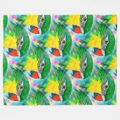 Cooles Tiermuster - Papageienvögel 1 Fleecedecke (Vorderseite (Horizontal))