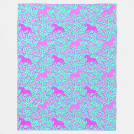 Cooles Tiermuster - Pferde Silhouette 1 Fleecedecke