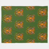 Cooles Tiermuster - Tiger Head 1 Fleecedecke (Vorderseite (Horizontal))