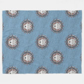Cooles Tiermuster - Wolf Head Mandala 2 Fleecedecke (Vorderseite (Horizontal))