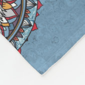 Cooles Tiermuster - Wolf Head Mandala 2 Fleecedecke (Ecke)