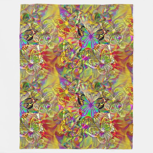 Cooles Tierschutzmuster - Schmetterlinge 1 Fleecedecke (Vorderseite)