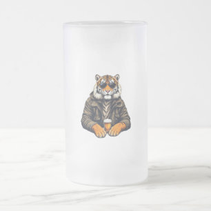 Cooles Tiger-Bierglas - Einzigartiges Tierdesign-G Mattglas Bierglas