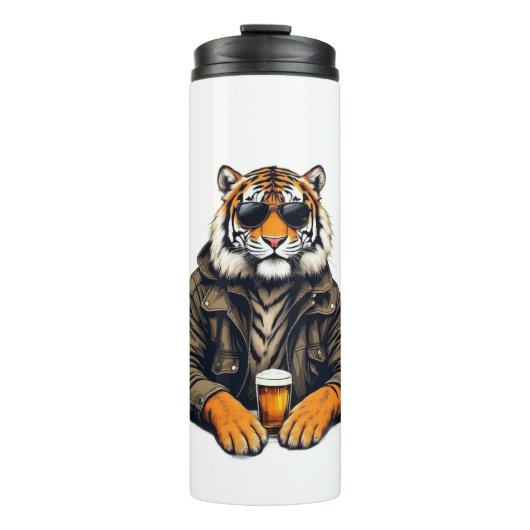 Cooles Tiger-Bierglas - Einzigartiges Tierdesign-G Thermosbecher (Vorderseite)