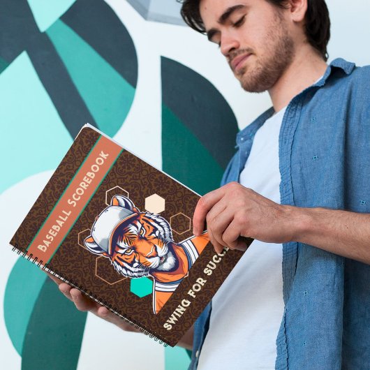 Cooles Tiger-Geschenk für Baseball-Spieler Lover C Notizblock