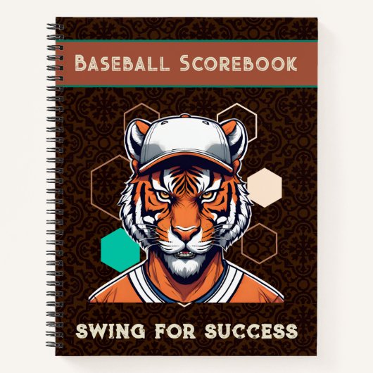 Cooles Tiger-Geschenk für Baseball-Spieler Lover C Notizblock (Vorderseite)