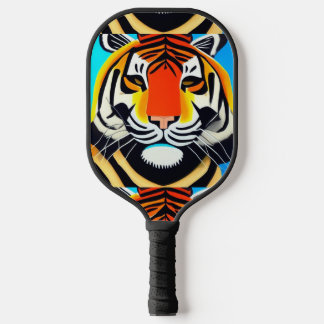 Cooles Tiger-Gesicht Abstrakte Kunst Pickleball Schläger