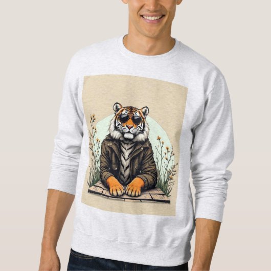 Cooles Tiger Graphic Long Sleeve Shirt - Stylish A (Vorderseite)