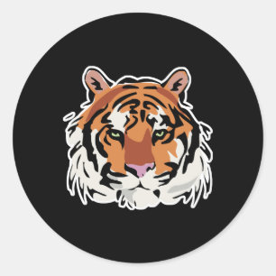 cooles Tigergesicht-Design Runder Aufkleber