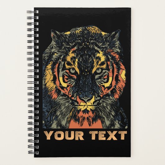 Cooles Tigergesicht Kunst füge eigenen Text hinzu Planer (Vorderseite)