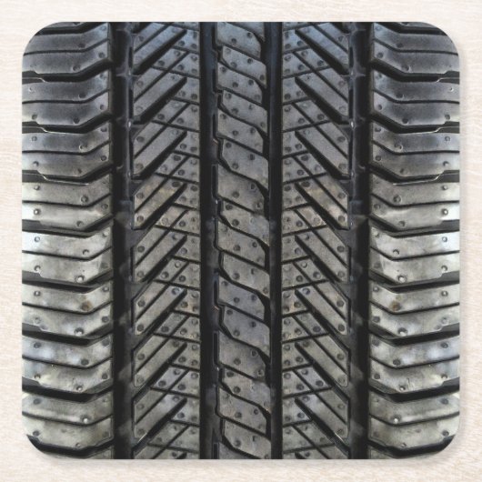 Cooles Tire Rubber Automotive Texture Decke Rechteckiger Pappuntersetzer (Vorderseite)
