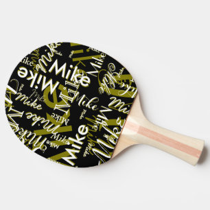 Cooles Tischtennisschläger mit Namen schwarz Tischtennis Schläger