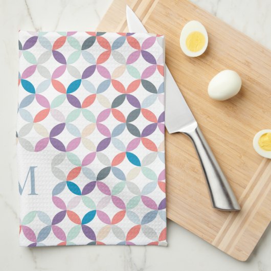 Cooles Tonmonogramm mit kreisförmigem Viertelmuste Geschirrtuch (Viertel Falte)