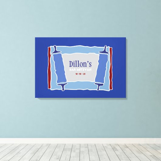 COOLES TORAHBar-Bat Mitzvah-Zeichen an Bord Leinwanddruck (Insitu (Holzboden))