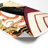 Cooles traditionelles japanisches Kabuki Samurai T Poster (Ecke)
