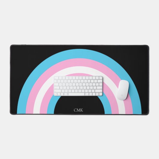 Cooles Transgender-Pride-Regenbogenmonogramm Schreibtischunterlage (Tastatur & Maus)