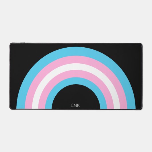 Cooles Transgender-Pride-Regenbogenmonogramm Schreibtischunterlage (Vorderseite)