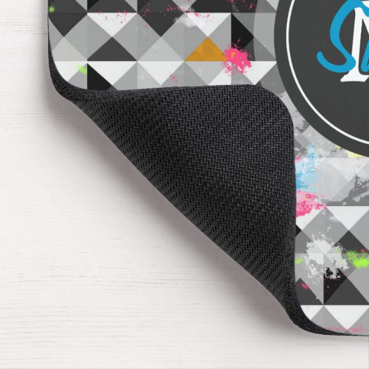 Cooles trendgeometrisches Monogramm-Dreiecksmuster Mousepad (Ecke)