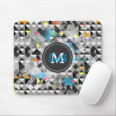 Cooles trendgeometrisches Monogramm-Dreiecksmuster Mousepad (Mit Mouse)