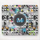 Cooles trendgeometrisches Monogramm-Dreiecksmuster Mousepad (Vorne)