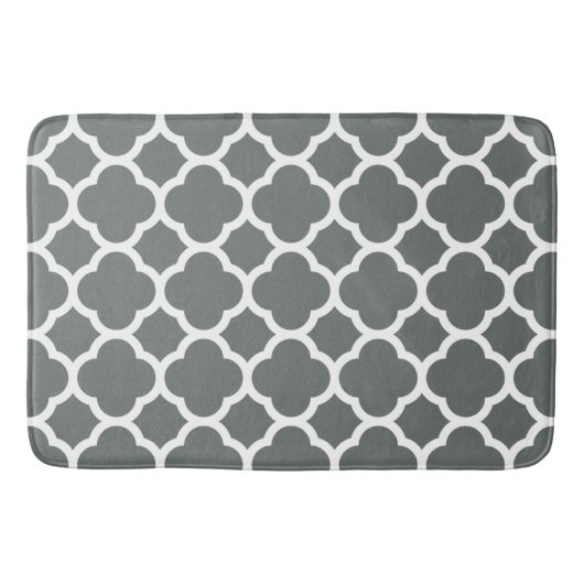 Cooles Trendgraues Quatrefolienmuster Badematte (Vorderseite)