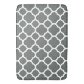 Cooles Trendgraues Quatrefolienmuster Badematte (Vorderseite Vertikal)