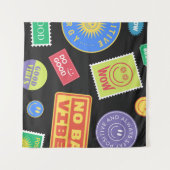 Cooles trendiges Patch-Design. Abstrakter Hintergr Wandteppich (Vorderseite (Horizontal))