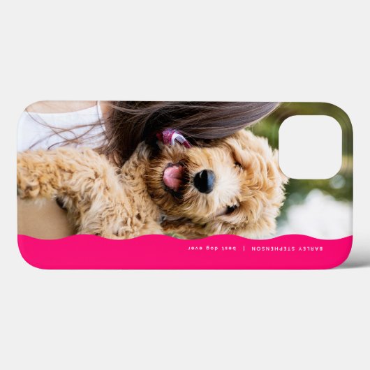 Cooles trendiges rosa Wavy Edge One Foto Case-Mate iPhone Hülle (Rückseite (Horizontal))