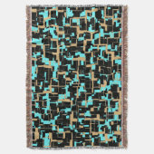 Cooles trendiges Schwarz-Gelb-Blaumuster Decke (Vorderseite Vertikal)