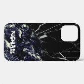 Cooles Trendy Black Blue Marble Case-Mate iPhone C Hülle (Rückseite (Horizontal))