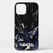 Cooles Trendy Black Blue Marble Case-Mate iPhone C Hülle (Rückseite)