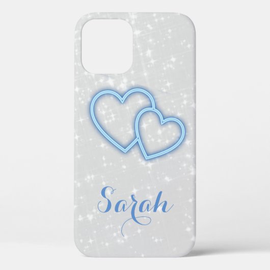 Cooles, trendy Blue Heart Case-Mate iPhone Case (Rückseite)