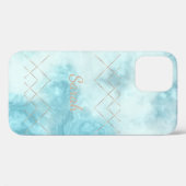 Cooles, trendy Blue Marble Case-Mate iPhone Case (Rückseite (Horizontal))