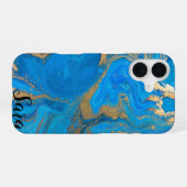 Cooles, trendy Blue Marble Case-Mate iPhone Case 16 Hülle (Rückseite (Horizontal))