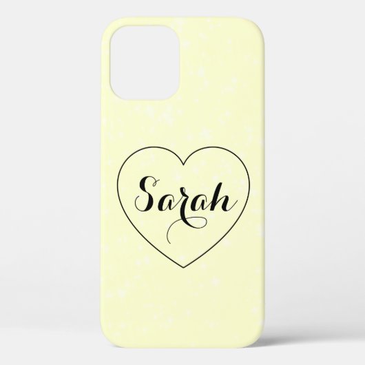 Cooles trendy Gelb, Herz Case-Mate iPhone Hülle (Rückseite)