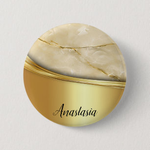 Cooles trendy Gold-Marmor Button