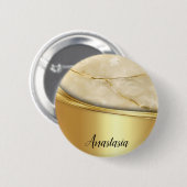 Cooles trendy Gold-Marmor Button (Vorne & Hinten)