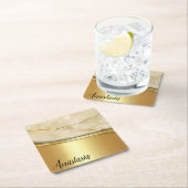Cooles trendy Gold-Marmor Rechteckiger Pappuntersetzer (Vor Ort)