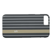 Cooles trendy männliches schwarzes Grau stripes Case-Mate iPhone Hülle (Rückseite (Horizontal))